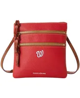 Women's Dooney & Bourke Washington Nationals Pebble Triple-Zip Core Crossbody Purse