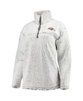 Women's G-iii 4Her by Carl Banks Gray Baltimore Ravens Sherpa Quarter-Zip Pullover Jacket