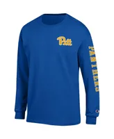 Men's Champion Royal Pitt Panthers Team Stack Long Sleeve T-shirt