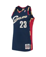 Men's Mitchell & Ness LeBron James Navy Cleveland Cavaliers 2008-09 Hardwood Classics Swingman Jersey