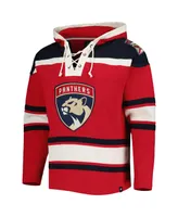 Men's '47 Brand Red Florida Panthers Superior Lacer Team Pullover Hoodie