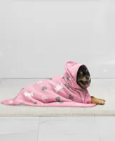 Juicy Couture Microfiber Hooded Pet Towel, Scottie Hearts