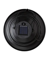 Glitzhome 9.75" H Metal Wire Solar Powered Outdoor Hanging Lantern, Set of 2