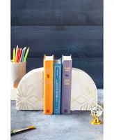 Gauri Kohli Enchant White Marble Bookends, Set of 2