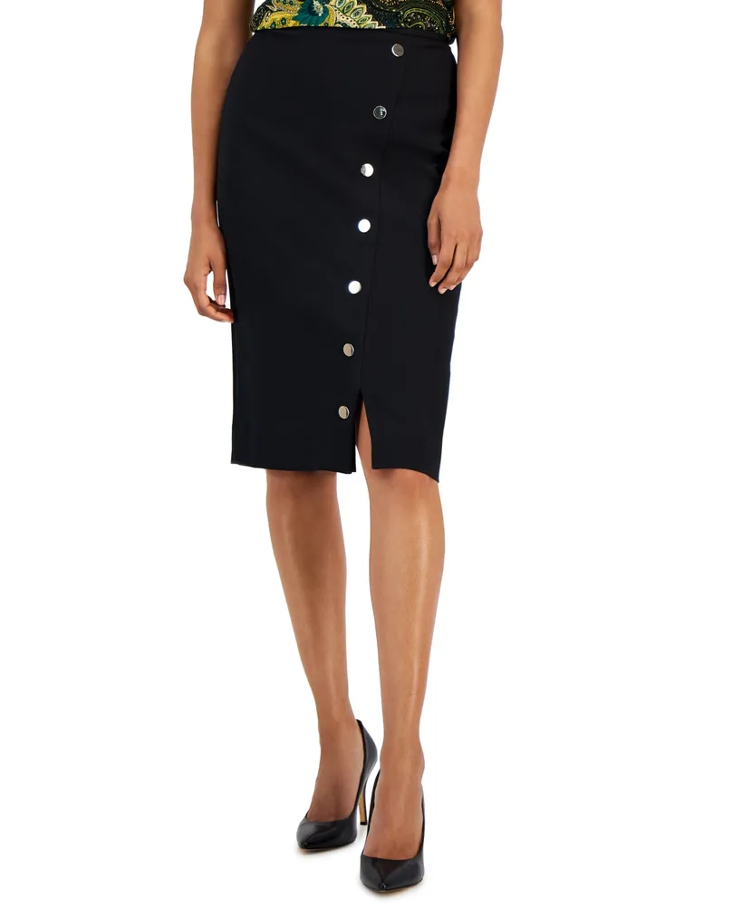 Kasper Women's Faux Snap-Front Pencil Skirt