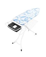 Ironing Board with Foldable Steam Unit Holder, Perfectflow Cover and bonus Foldable Linen Rack