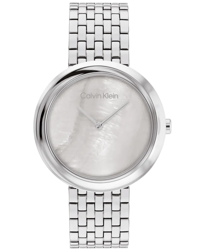 Calvin Klein Women's 2H Quartz Silver-Tone Stainless Steel Bracelet Watch 34mm