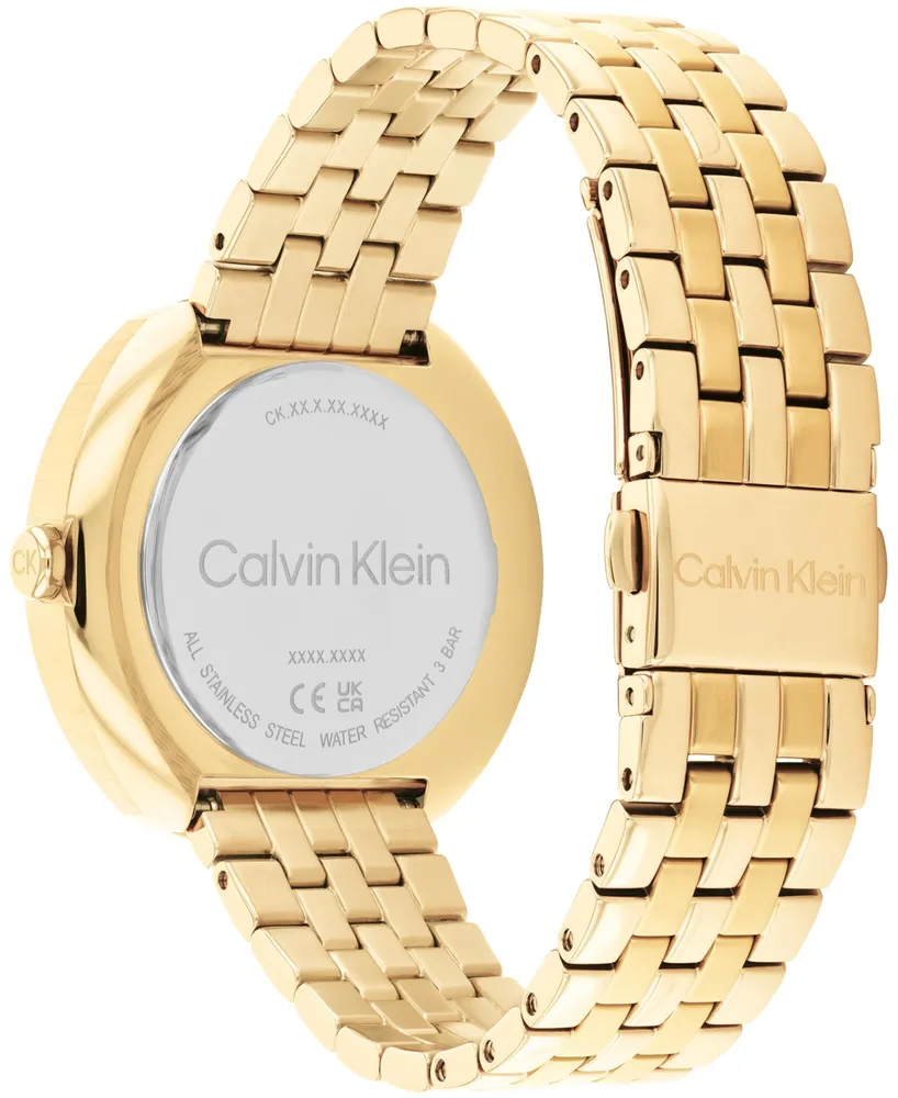 Calvin Klein Women's Multifunction Gold-Tone Stainless Steel Bracelet Watch 38mm
