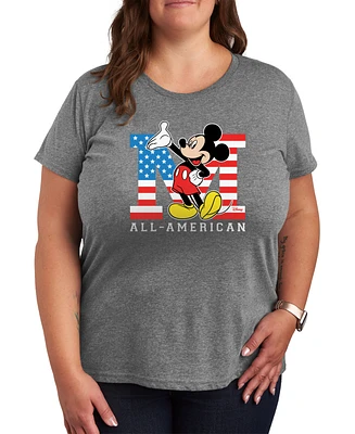 Hybrid Apparel Trendy Plus Mickey Mouse All-American Graphic T-shirt