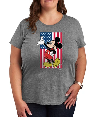 Hybrid Apparel Trendy Plus Mickey Mouse Americana Graphic T-shirt