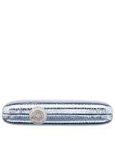 Nina Embossed Snake Minaudiere with Crystal Clasp