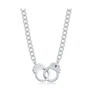 Men's Stainless Steel Link Necklace with Handcuff Lock