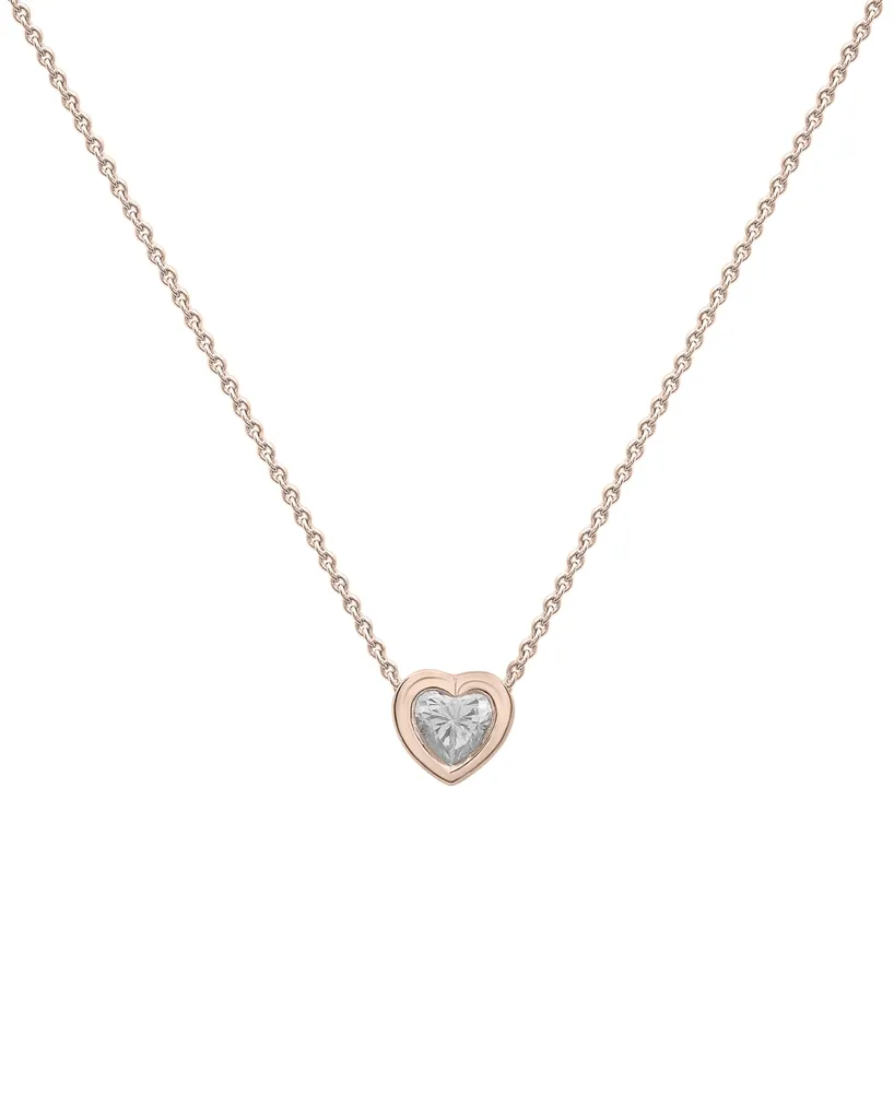Diamond Heart Pendant Necklace (1/4 ct. t.w.) 14k Gold, 16" + 2" extender