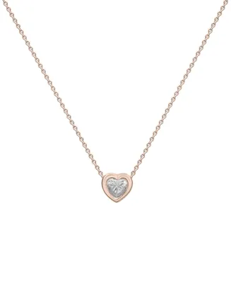 Diamond Heart Pendant Necklace (1/4 ct. t.w.) 14k Gold, 16" + 2" extender