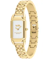 Coach Women's Cadie Signature C Gold-Tone Stainless Steel Bangle Watch, 28.5 x 17.5mm