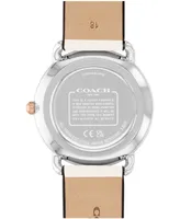 Coach Women's Elliot Chalk White Leather Strap Watch, 36mm