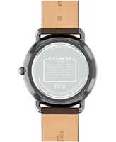 Coach Unisex Elliot Dark Brown Leather Strap Watch, 40mm