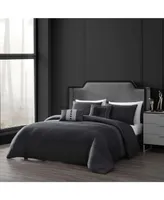 Bebejan Kyle Black Bedding 200 Thread Count 100% Cotton Sateen 5 Piece Reversible King Comforter Set