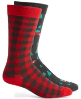 Club Room Men's Holiday Snowflake Fair Isle & Grid Socks - 2 pk., Created for Macy's