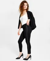 Bar Iii Petite Side-Studded Stretch Leggings, Created for Macy's