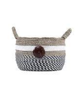 Baum 3 Piece Raffia and Sea Grass Storage Set with Coco Buttons and Ear Handles