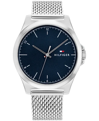 Tommy Hilfiger Men's Three Hand Silver-Tone Stainless Steel Watch 42mm