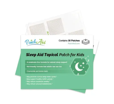 Sleep Aid Topical Patch for Kids by PatchAid - Melatonin-Free! (30-Day Supply)