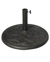 Outsunny 21.5" Round Resin Umbrella Holder Base w/ Decorative Pattern