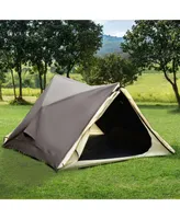 Outsunny 2-3 People Pop Up Camping Tent Waterproof Automatic Instant Tent Portable Cabana Beach Tent with Rainfly, Carry Bag, Windows and Doors, Outdo
