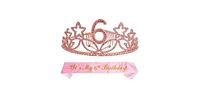 Meant2tobe 6th Birthday Sash and Tiara for Girls