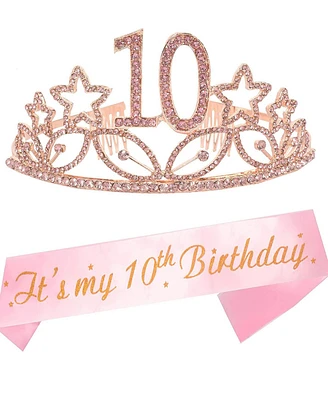 Meant2tobe 10th Birthday Sash and Tiara for Girls