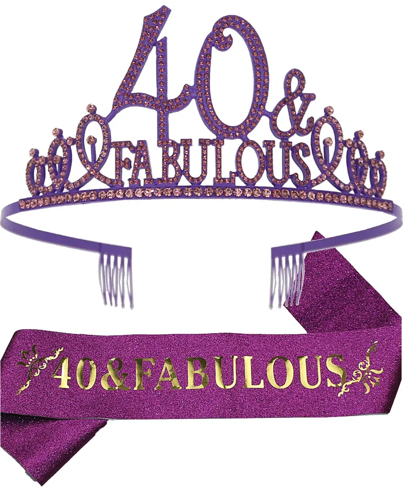 Meant2tobe 40th Birthday, 40th Birthday Tiara, 40 Tiara and Sash, 40th Crown, 40th Birthday Decorations for Women, 40th Birthday Gifts for Women, 40 a