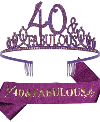 40th Birthday, 40th Birthday Tiara, 40 Tiara and Sash, 40th Crown, 40th Birthday Decorations for Women, 40th Birthday Gifts for Women, 40 and Fabulous