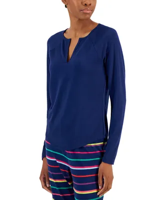 Jenni Women's Split-Neck Pajama Top, Created for Macy's