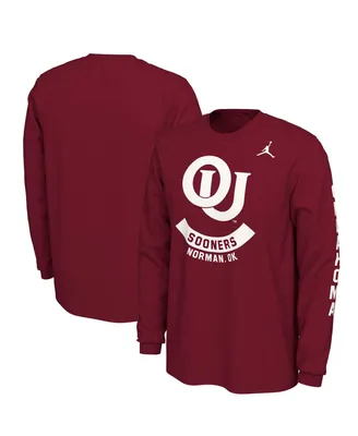 Men's Jordan Crimson Oklahoma Sooners Team Vault Logo T-shirt