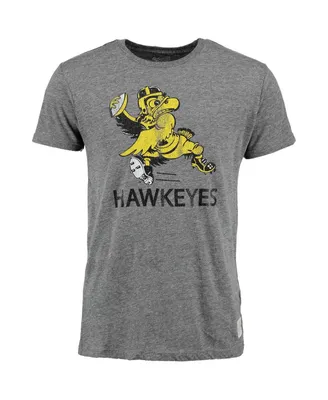 Men's Original Retro Brand Heather Gray Iowa Hawkeyes Vintage-Inspired Tri-Blend T-shirt