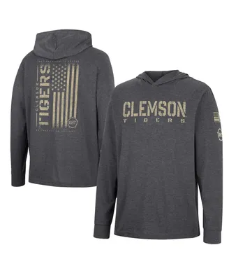 Men's Colosseum Charcoal Clemson Tigers Team Oht Military-Inspired Appreciation Hoodie Long Sleeve T-shirt