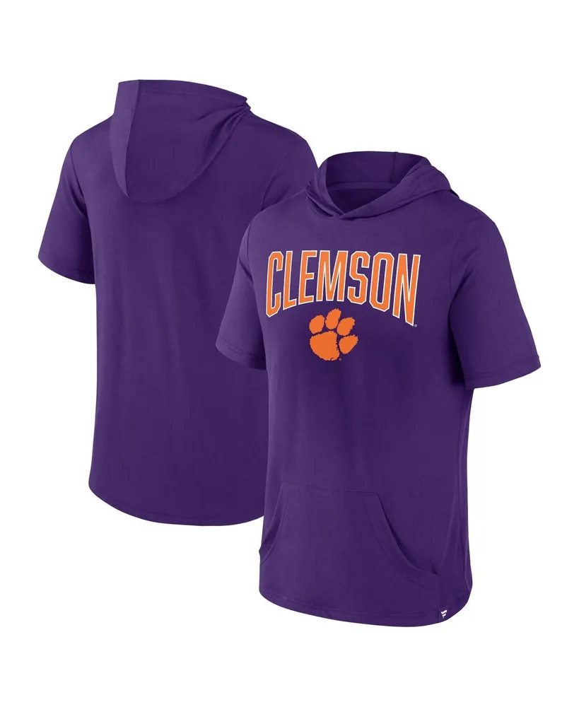 Men's Fanatics Purple Clemson Tigers Outline Lower Arch Hoodie T-shirt