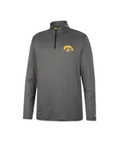 Men's Colosseum Charcoal Iowa Hawkeyes Logo Quarter-Zip Windshirt