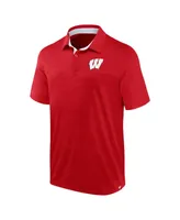 Men's Fanatics Heather Red Wisconsin Badgers Classic Homefield Polo Shirt