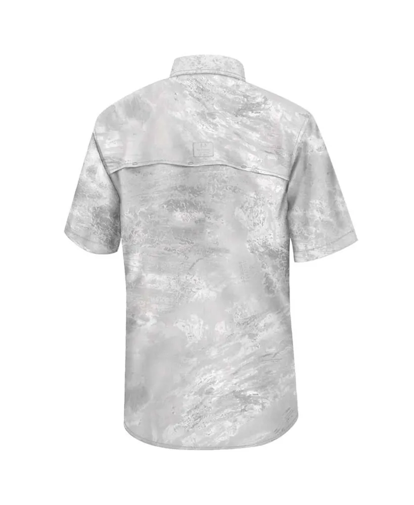 Men's Colosseum White Indiana Hoosiers Realtree Aspect Charter Full-Button Fishing Shirt