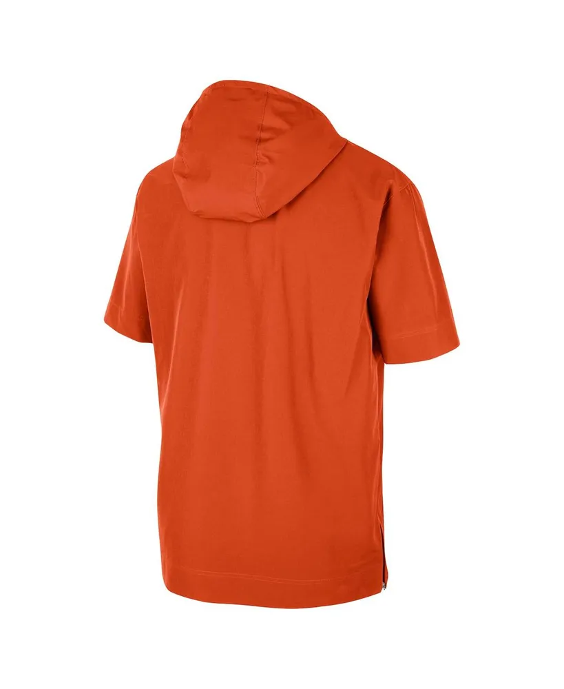 Men's Nike Orange Clemson Tigers Coaches Half-Zip Short Sleeve Jacket