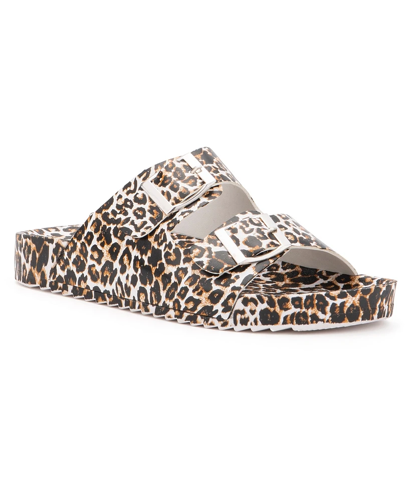 Olivia Miller Girls Leopard Slip Slipper Sandals