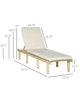 Outsunny Chaise Lounge Chair for Outdoor, Patio Recliner with 4