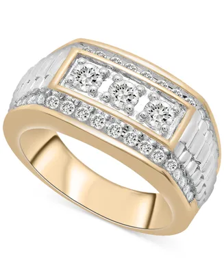 Men's Diamond Two-Tone Statement Ring (1 ct. t.w.) 10k Gold