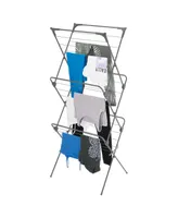 mDesign Tall Metal Foldable Laundry Clothes Drying Rack Stand