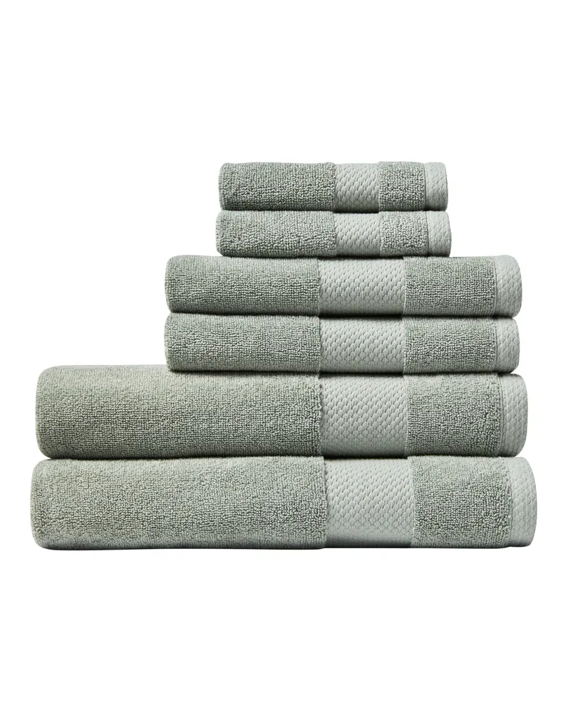 Lacoste Heritage Supima Cotton 6-Piece Towel Set, 2 Bath Towels, 2 Hand  Towels, 2 Washcloths, Croc Green