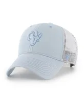 Women's '47 Brand Light Blue and White Los Angeles Rams Haze Clean Up Trucker Snapback Hat