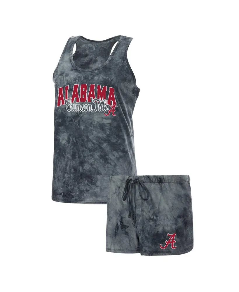 Women's Concepts Sport Charcoal Alabama Crimson Tide Billboard Tie-Dye Tank Top and Shorts Sleep Set