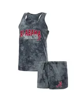 Women's Concepts Sport Charcoal Alabama Crimson Tide Billboard Tie-Dye Tank Top and Shorts Sleep Set